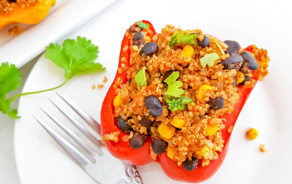 Vegan Stuffed Bell Peppers with Quinoa and Black Beans