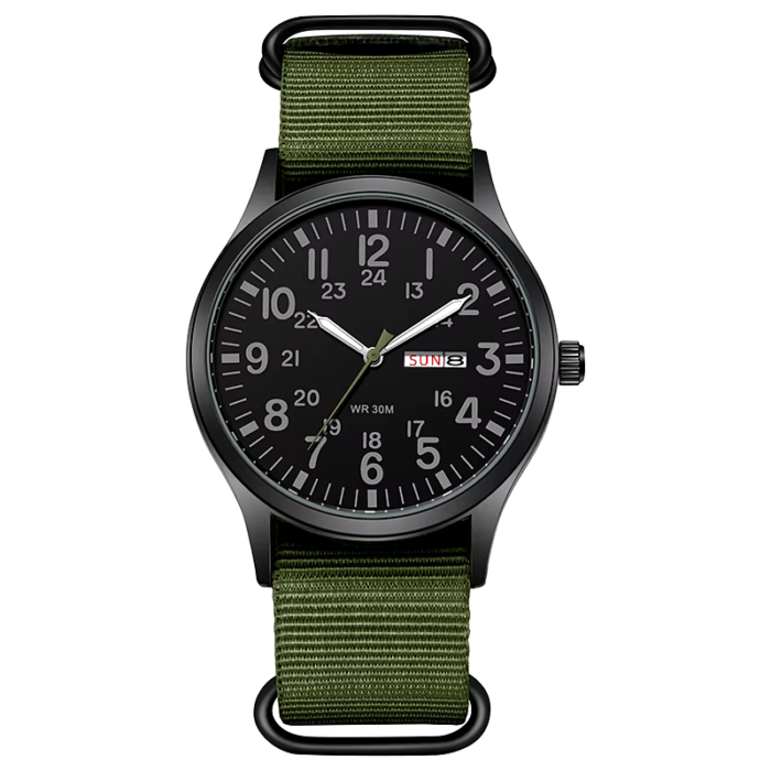 Field Watch Easy Reading Fabric Strap 24 Hours Display Quartz Movement - Image 8