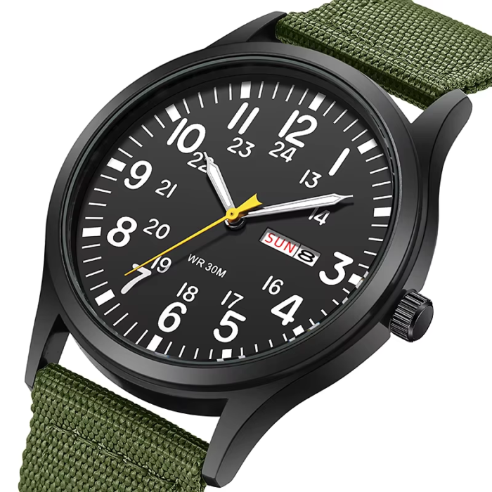 Field Watch Easy Reading Fabric Strap 24 Hours Display Quartz Movement - Image 2