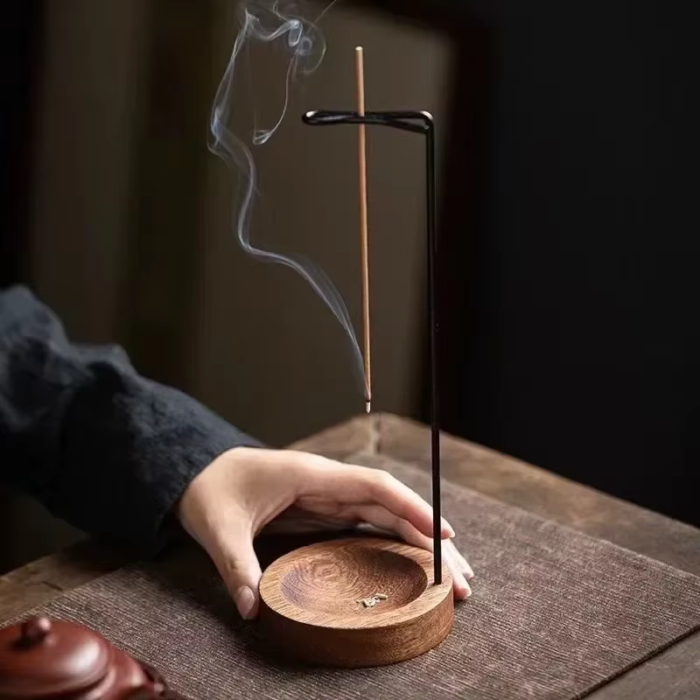 Insence Burner Upside down Incense Burner Incense Stick Holder Wooden round Incense Tray Ornament Bedroom Home Yoga Decoration - Image 4